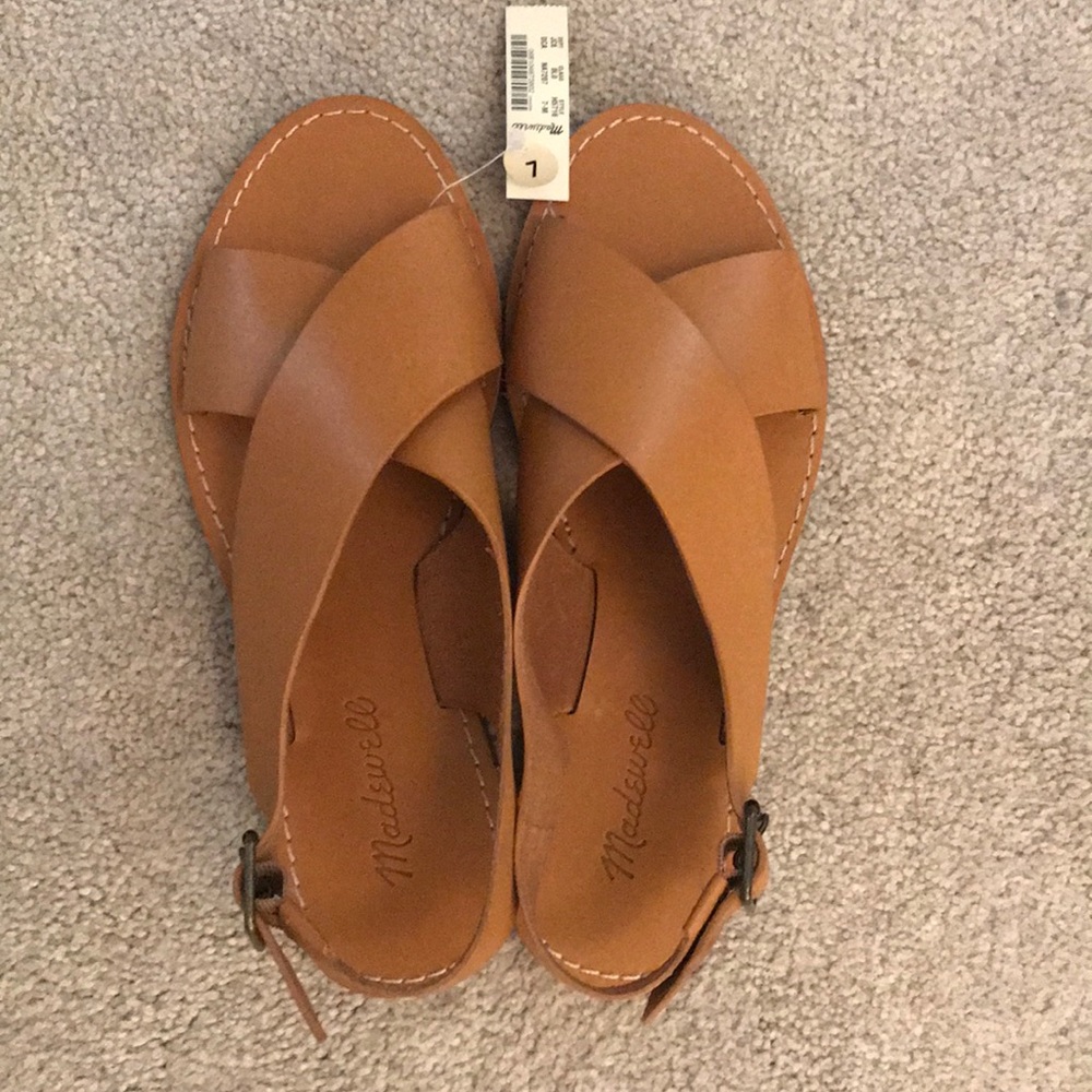 Madewell crossover sandals (never worn)